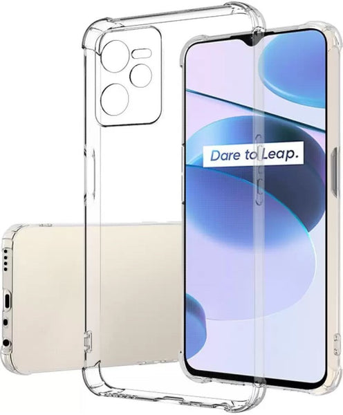 VAKIBO Super Premium Soft TPU Transparent Case With Dustplug,Side Grip,Corner Protection,lanyard Cuts,Camera Protection Suitable for Realme Narzo 50A Prime