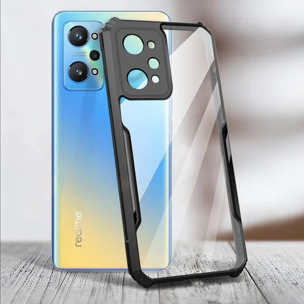 VAKIBO Best Selling Black and Transparent Back Cover Case Made With Soft TPU and Acrylic With 4 Corner and Camera Protection Suitable for Realme GT Neo 3T