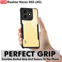 VAKIBO Super Premium Black Border Transparent Case With Corner Protection & Camera Protection Suitable for Realme Narzo N53