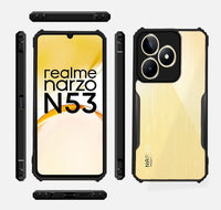 VAKIBO Super Premium Black Border Transparent Case With Corner Protection & Camera Protection Suitable for Realme Narzo N53
