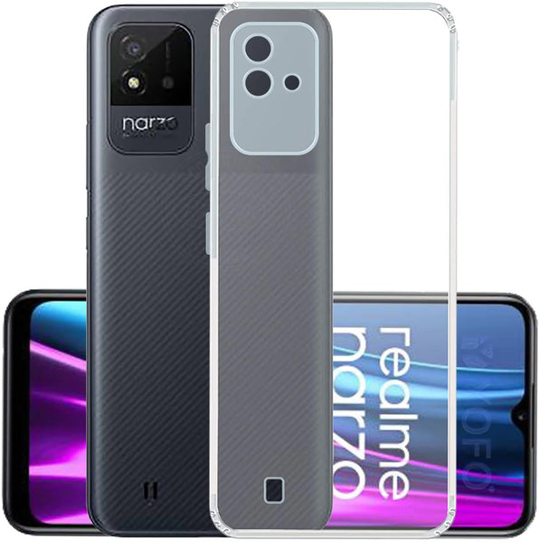 VAKIBO Super Premium Soft TPU Transparent Case With Dustplug,Side Grip,Corner Protection,lanyard Cuts,Camera Protection Suitable for Realme Narzo 50i
