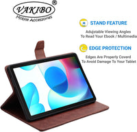 VAKIBO Premium Dotted Design Dark Brown Coloured Synthetic Leather Tablet Flip cover Suitable for Realme Pad 10.4