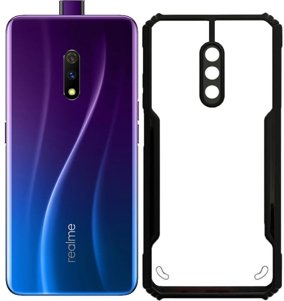 VAKIBO Super Premium Black Border Transparent Case With Corner Protection & Camera Protection Suitable for Realme X