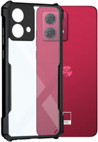 VAKIBO Super Premium Black Border Transparent Case With Corner Protection & Camera Protection Suitable for Moto G84