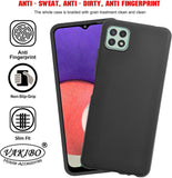 VAKIBO Matte Frosted Black Coloured Soft TPU Back Cover Case Suitable for Samsung Galaxy A22 5G