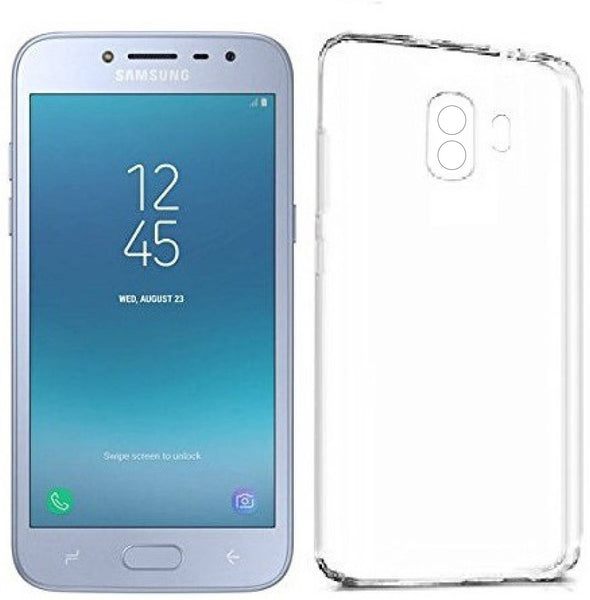 VAKIBO Super Premium Soft TPU Transparent Case With Dustplug,Side Grip,Corner Protection,lanyard Cuts,Camera Protection Suitable for Samsung J2 2018