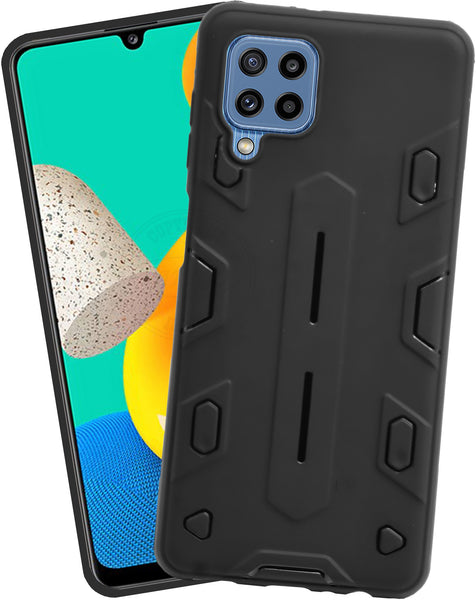 VAKIBO Nilkin Strong Shockproof Case Black Coloured Soft TPU Rubber Back Cover Case With Camera Protection Suitable for Samsung Galaxy M32 4G