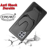 VAKIBO Iron Man 3D Mask Design Black Coloured Soft TPU Back Cover Case With Camera Protection Ring Suitable for Samsung Galaxy M42