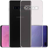 VAKIBO Super Premium Soft TPU Transparent Case With Dustplug,Side Grip,Corner Protection,lanyard Cuts,Camera Protection Suitable for Samsung S10