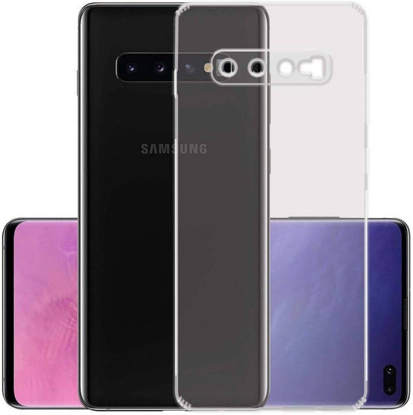 VAKIBO Super Premium Soft TPU Transparent Case With Dustplug,Side Grip,Corner Protection,lanyard Cuts,Camera Protection Suitable for Samsung S10