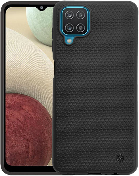 VAKIBO Triangle Design Black Coloured Soft TPU Back Cover Case Suitable for Samsung Galaxy M12
