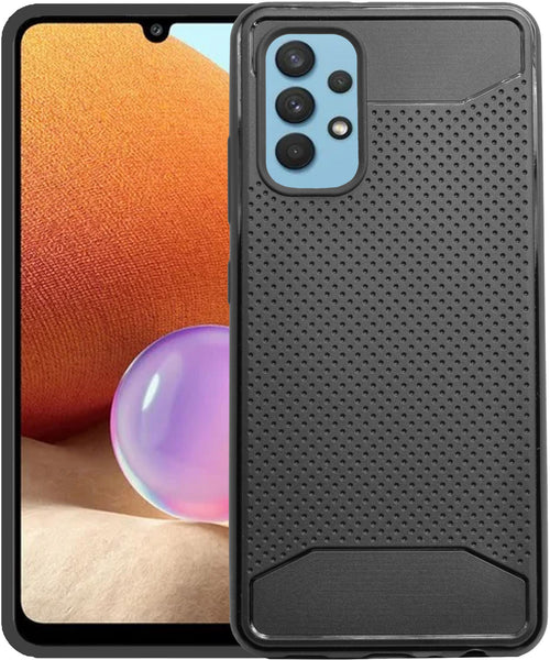 VAKIBO Dotted Design Black Coloured Soft TPU Back Cover Case Suitable for Samsung Galaxy A32 5G