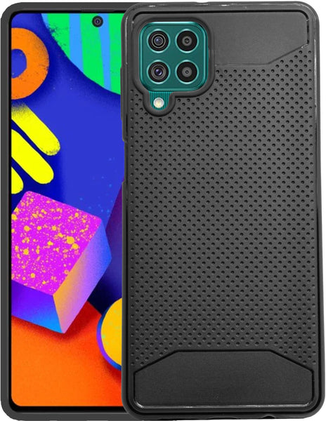 VAKIBO Dotted Design Black Coloured Soft TPU Back Cover Case Suitable for Samsung Galaxy F62