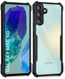 VAKIBO Best Selling Black and Transparent Back Cover Case Made With Soft TPU and Acrylic With 4 Corner and Camera Protection Suitable for Samsung Galaxy M55 5G
