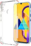 VAKIBO Super Premium Soft TPU Transparent Case With Dustplug,Side Grip,Corner Protection,lanyard Cuts,Camera Protection Suitable for Samsung M21
