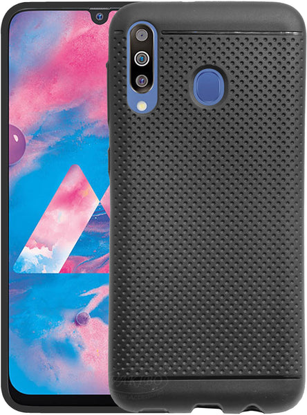VAKIBO Dotted Design Black Coloured Soft TPU Back Cover Case Suitable for Samsung Galaxy M30