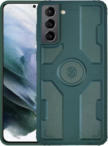 VAKIBO Strong Back Cover Green Coloured Soft TPU Back Cover Case With Camera protection Ring Suitable for Samsung Galaxy S21
