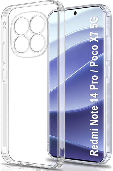 VAKIBO Premium Clear 1.5MM Thick Transparent Soft TPU Rubber Back Cover Case With Camera Protection Suitable for Mi Redmi Note 14 Pro 5G