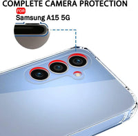 VAKIBO Premium Clear 1.5MM Thick Transparent Soft TPU Rubber Back Cover Case With Camera Protection Suitable for Samsung Galaxy A15 4G