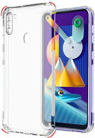 VAKIBO Super Premium Soft TPU Transparent Case With Dustplug,Side Grip,Corner Protection,lanyard Cuts,Camera Protection Suitable for Samsung M11