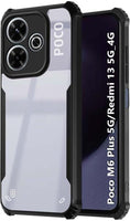 VAKIBO Best Selling Black and Transparent Back Cover Case Made With Soft TPU and Acrylic With 4 Corner and Camera Protection Suitable for Xiaomi Redmi 13 5G