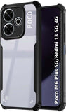 VAKIBO Best Selling Black and Transparent Back Cover Case Made With Soft TPU and Acrylic With 4 Corner and Camera Protection Suitable for Xiaomi Redmi 13 5G