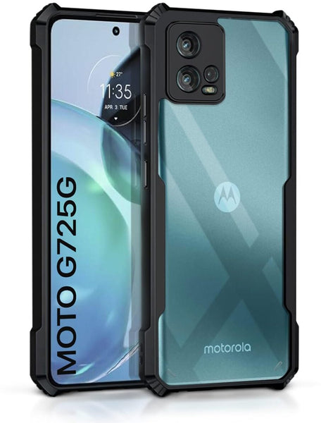 VAKIBO Super Premium Black Border Transparent Case With Corner Protection & Camera Protection Suitable for Moto G72