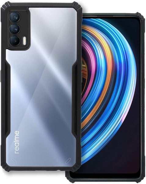 VAKIBO Super Premium Black Border Transparent Case With Corner Protection & Camera Protection Suitable for Realme X7