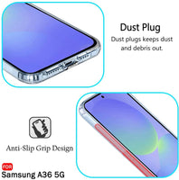 VAKIBO Premium Clear 1.5MM Thick Transparent Soft TPU Rubber Back Cover Case With Camera Protection Suitable for Samsung Galaxy A36 5G