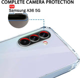 VAKIBO Premium Clear 1.5MM Thick Transparent Soft TPU Rubber Back Cover Case With Camera Protection Suitable for Samsung Galaxy A36 5G