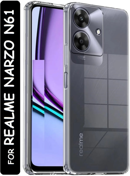 VAKIBO Premium Clear 1.5MM Thick Transparent Soft TPU Rubber Back Cover Case With Camera Protection Suitable for Realme Narzo N61