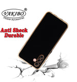 VAKIBO Golden Chrome Border Black Coloured Soft TPU Back Cover Case With Camera Protection Suitable for Samsung Galaxy A04s