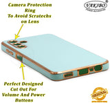 VAKIBO Golden Chrome Border Pista Green Coloured Soft TPU Back Cover Case With Camera Protection Suitable for Samsung Galaxy A04s