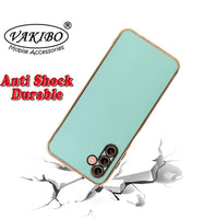 VAKIBO Golden Chrome Border Pista Green Coloured Soft TPU Back Cover Case With Camera Protection Suitable for Samsung Galaxy A13