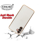 VAKIBO Golden Chrome Border White Coloured Soft TPU Back Cover Case With Camera Protection Suitable for Samsung Galaxy A13