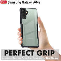 VAKIBO Best Selling Black and Transparent Back Cover Case Made With Soft TPU and Acrylic With 4 Corner and Camera Protection Suitable for Samsung Galaxy A04s
