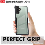 VAKIBO Best Selling Black and Transparent Back Cover Case Made With Soft TPU and Acrylic With 4 Corner and Camera Protection Suitable for Samsung Galaxy A04s