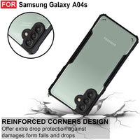 VAKIBO Best Selling Black and Transparent Back Cover Case Made With Soft TPU and Acrylic With 4 Corner and Camera Protection Suitable for Samsung Galaxy A04s