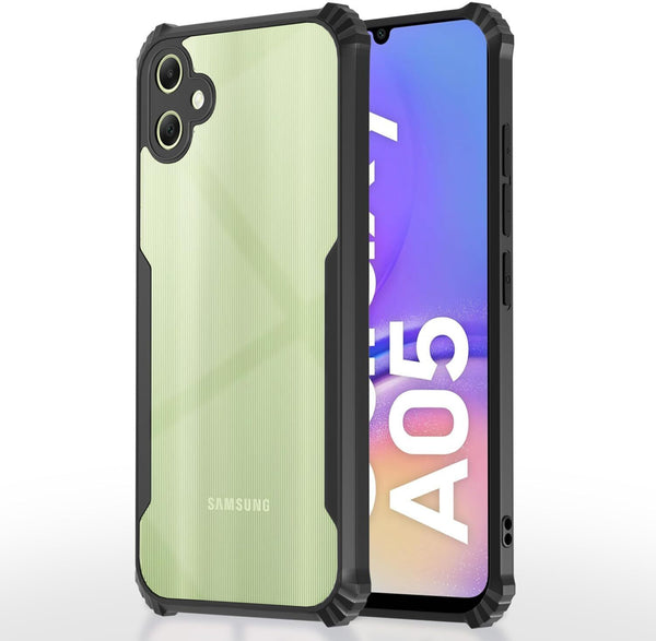 VAKIBO Super Premium Black Border Transparent Case With Corner Protection & Camera Protection Suitable for Samsung A05
