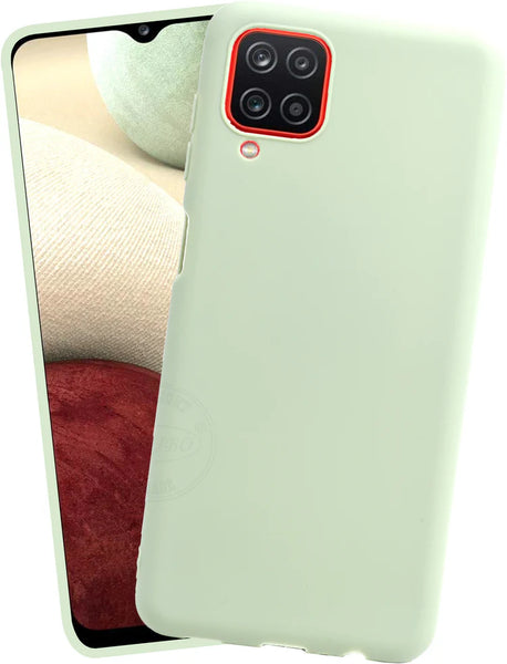 VAKIBO 1.2 MM Thick Pista Green Coloured Soft TPU Rubber Back Cover Case With Camera Protection Ring Suitable for Samsung Galaxy M12