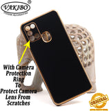 VAKIBO Golden Chrome Border Black Coloured Soft TPU Back Cover Case With Camera Protection Suitable for Samsung Galaxy A21S