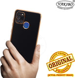 VAKIBO Golden Chrome Border Black Coloured Soft TPU Back Cover Case With Camera Protection Suitable for Samsung Galaxy A21S