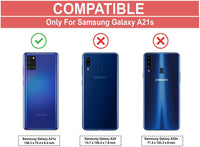 VAKIBO Best Selling Black and Transparent Back Cover Case Made With Soft TPU and Acrylic With 4 Corner and Camera Protection Suitable for Samsung Galaxy A21S