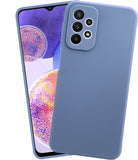 VAKIBO Matte 1.5 MM Thick With Camera Protection Steel Blue Coloured Soft TPU Rubber Back Cover Case Suitable for Samsung Galaxy A73