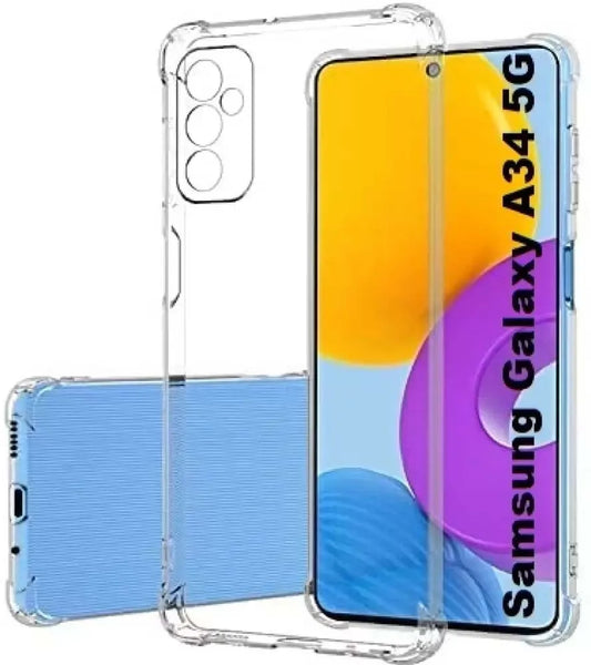 VAKIBO Premium Clear 1.5MM Thick Transparent Soft TPU Rubber Back Cover Case With Camera Protection Suitable for Samsung Galaxy A34 5G