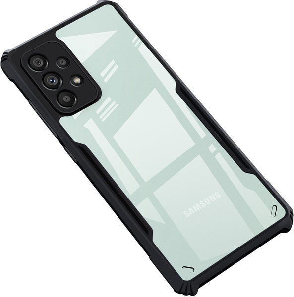 VAKIBO Best Selling Black and Transparent Back Cover Case Made With Soft TPU and Acrylic With 4 Corner and Camera Protection Suitable for Samsung Galaxy A73