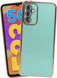 VAKIBO Golden Chrome Border Pista Green Coloured Soft TPU Back Cover Case With Camera Protection Suitable for Samsung Galaxy M23 5G