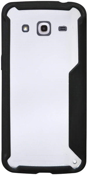 VAKIBO Best Selling Black and Transparent Back Cover Case Made With Soft TPU and Acrylic With 4 Corner and Camera Protection Suitable for Samsung Galaxy J2-2015