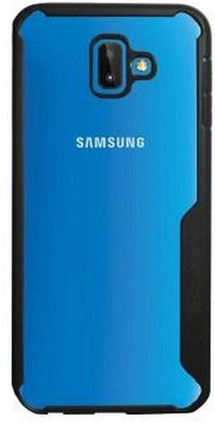 VAKIBO Best Selling Black and Transparent Coloured Made With Soft TPU and Acrylic Back Cover Case With 4 Corner and Camera Protection Suitable for Samsung Galaxy J6 Plus
