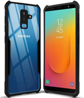 VAKIBO Best Selling Black and Transparent Back Cover Case Made With Soft TPU and Acrylic With 4 Corner and Camera Protection Suitable for Samsung Galaxy J8 2018